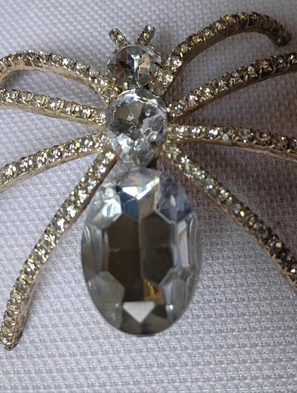 Halloween Huge 4 Inches Spider Brooch Rhinestone Vintage Women's Jewelry Bug Pin